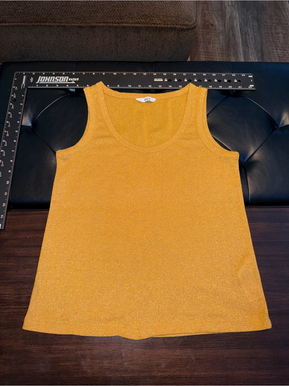 Only Metallic Mustard Tank Top - Women